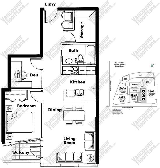Floor Plan 3602 233 Robson Street