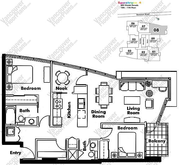 Floor Plan 1508 602 Citadel Parade