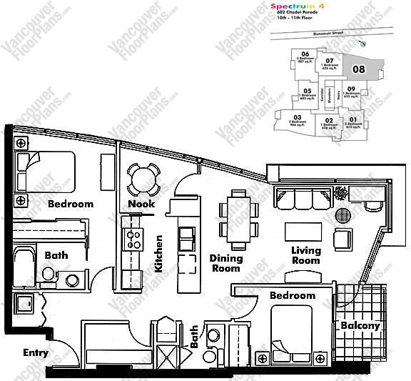 Floor Plan 1108 602 Citadel Parade