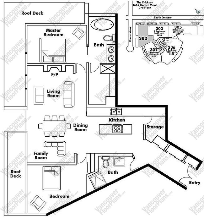 Floor Plan 302 1560 Homer Mews