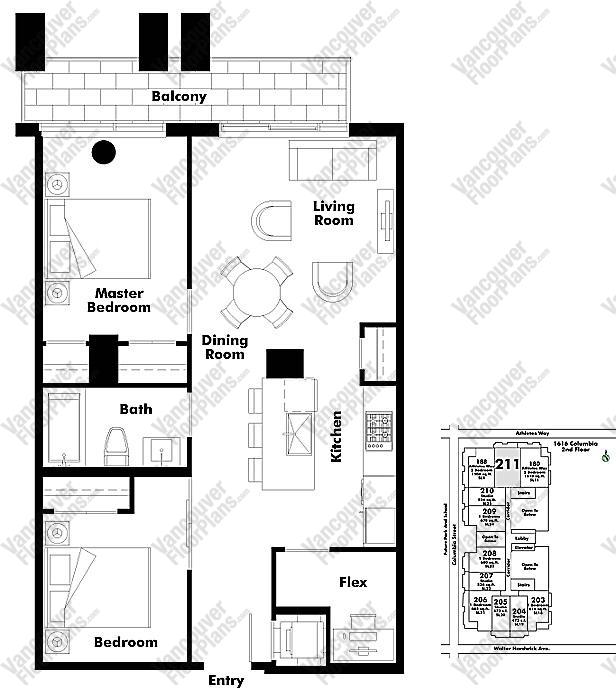 Floor Plan 211 1616 Columbia