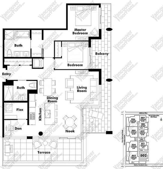 Floor Plan 802 1616 Columbia