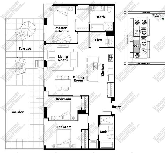 Floor Plan 904 1616 Columbia