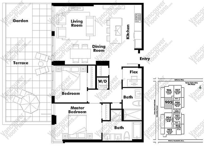 Floor Plan 905 1616 Columbia