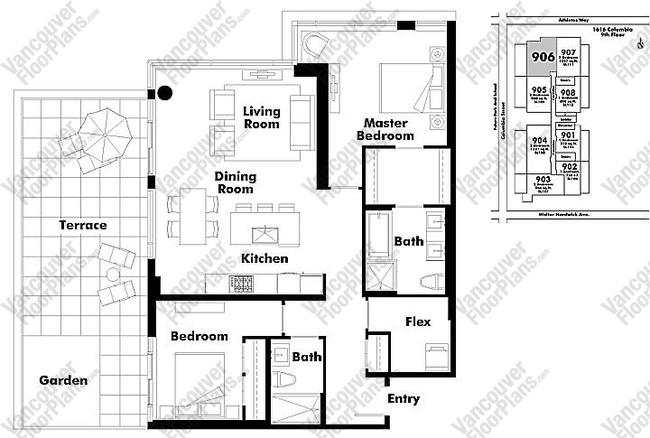 Floor Plan 906 1616 Columbia