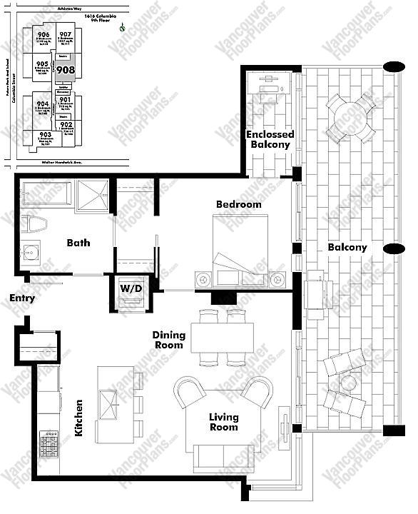 Floor Plan 908 1616 Columbia