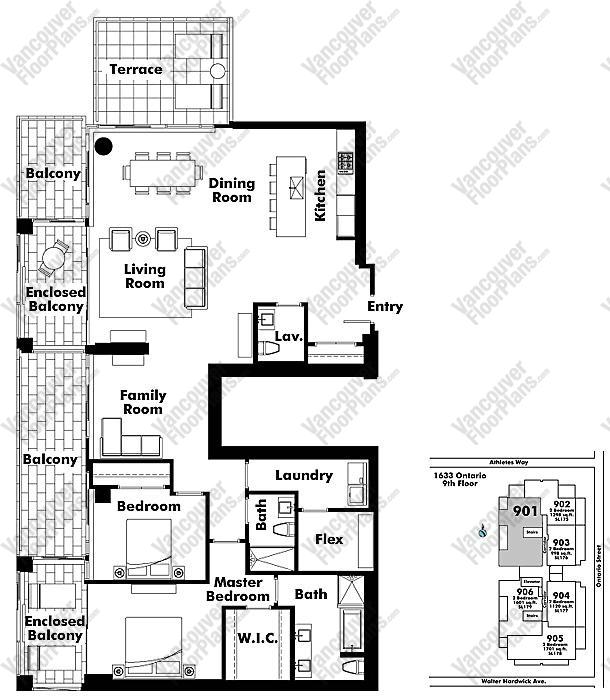Floor Plan 901 1633 Ontario