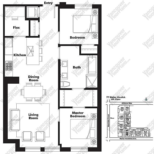 Floor Plan 401 77 Walter Hardwick Ave.