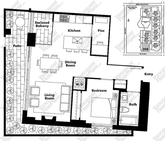 Floor Plan 308 1661 Ontario