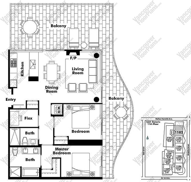 Floor Plan 1102 1661 Ontario