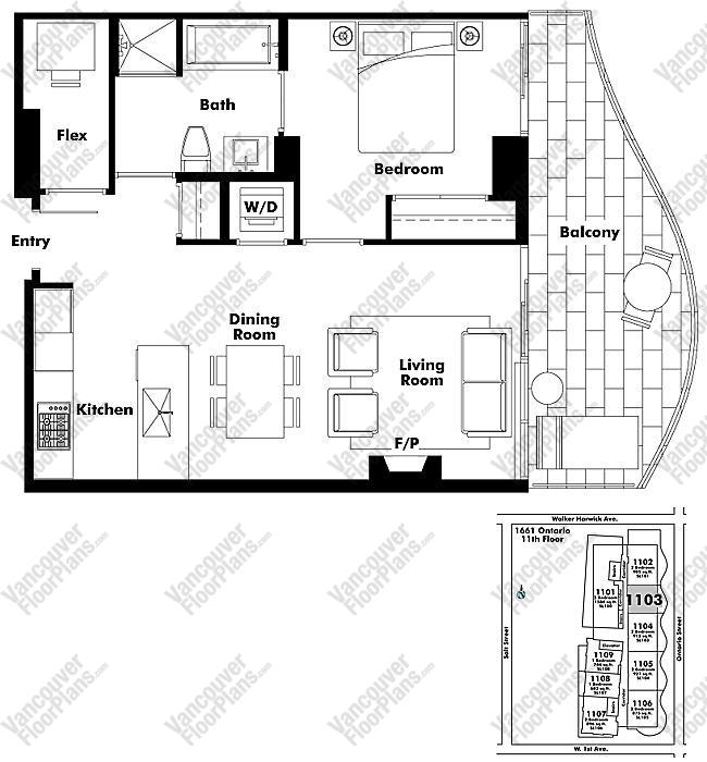 Floor Plan 1103 1661 Ontario