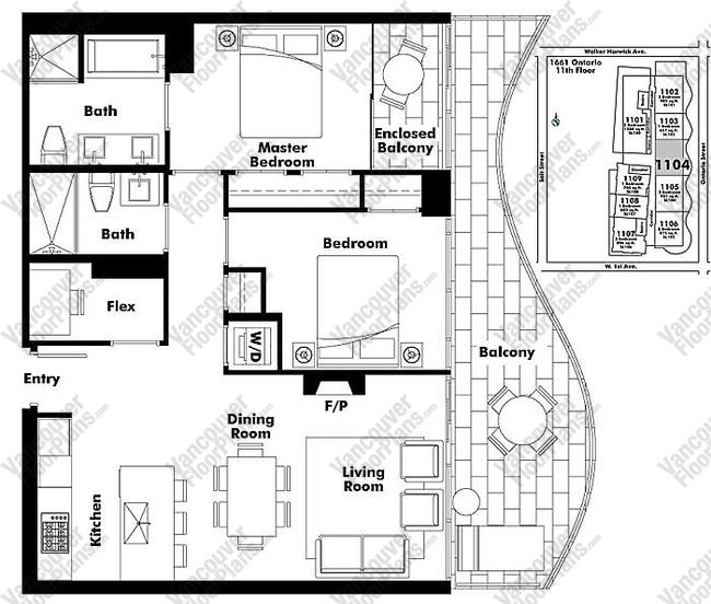 Floor Plan 1104 1661 Ontario