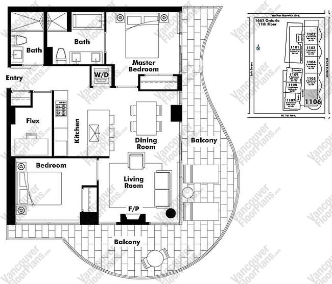 Floor Plan 1106 1661 Ontario