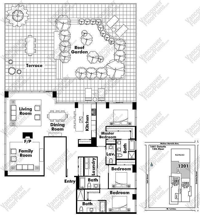 Floor Plan 1201 1661 Ontario