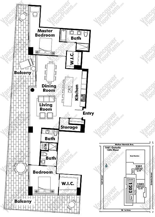 Floor Plan 1203 1661 Ontario