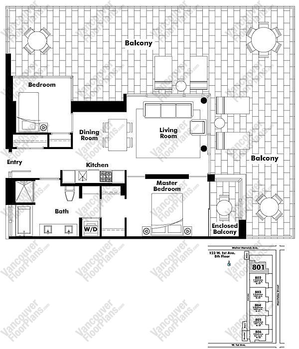 Floor Plan 801 123 W. 1st Ave.