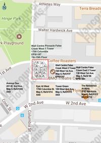 Wall Centre False Creek West 1 Tower Area Map