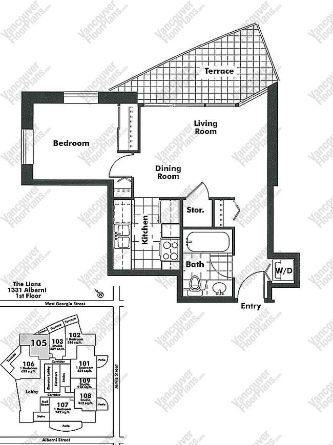 Floor Plan 105 1331 Alberni