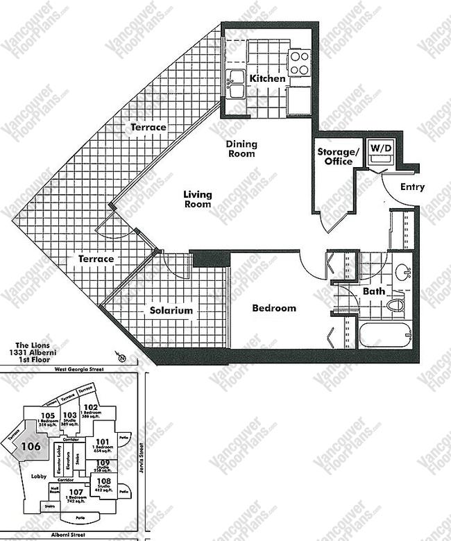 Floor Plan 106 1331 Alberni