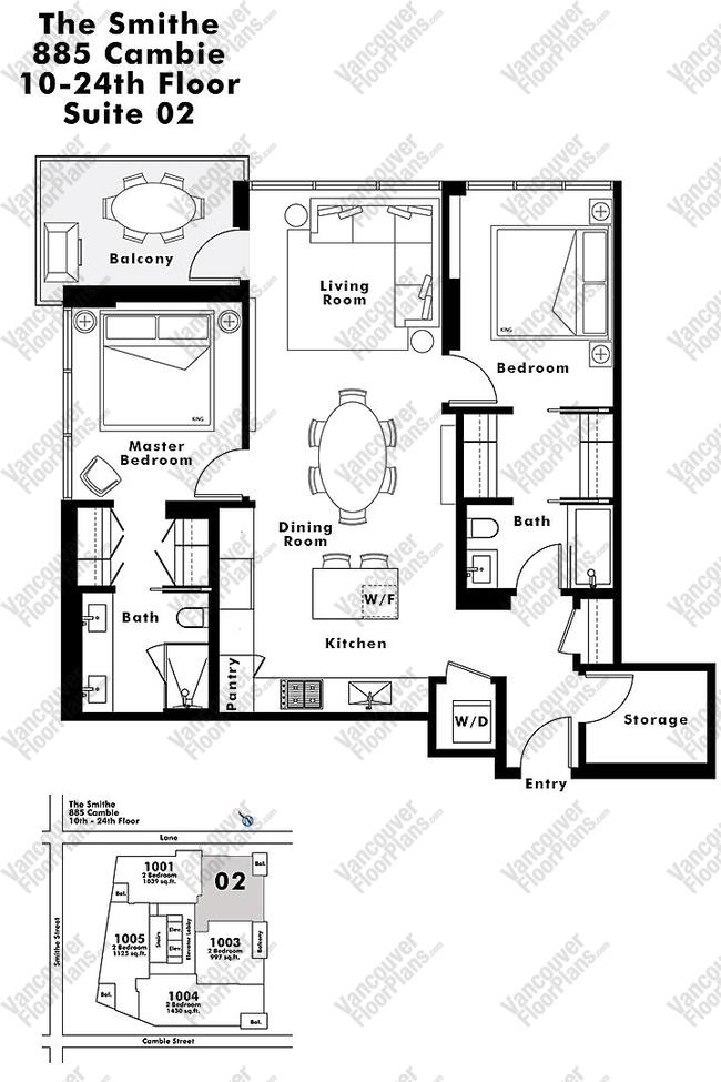 Floor Plan 1602 885 Cambie Street