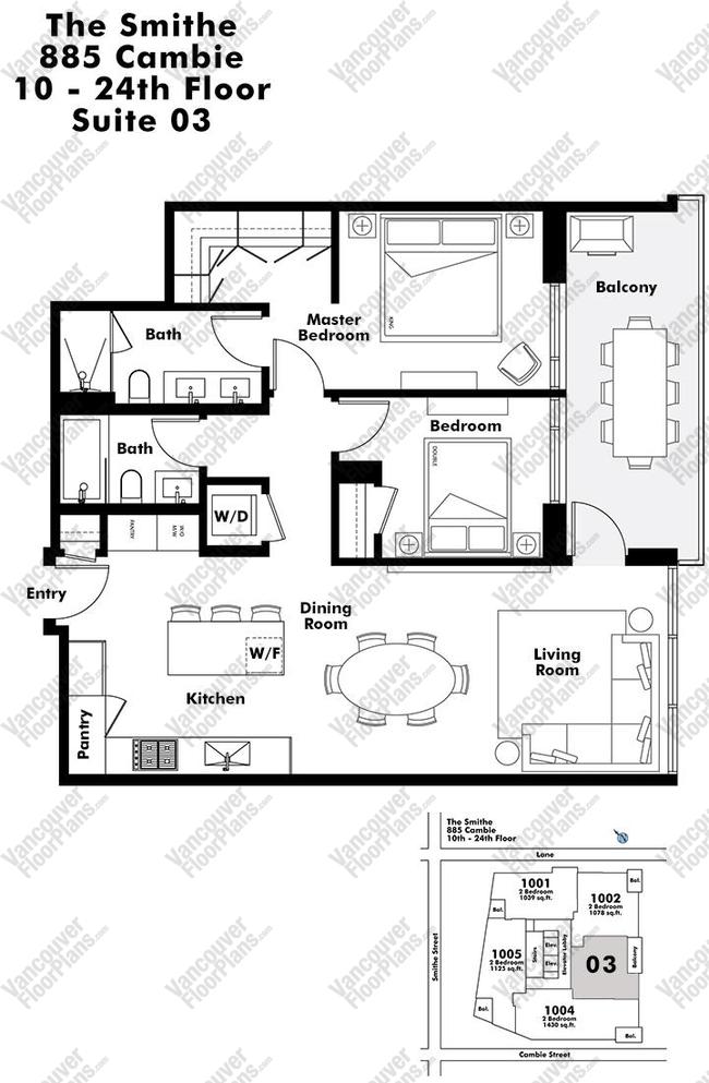 Floor Plan 1603 885 Cambie Street