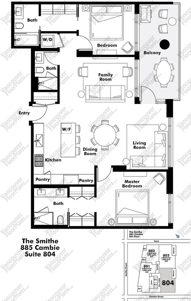 Floor Plan 804 885 Cambie Street