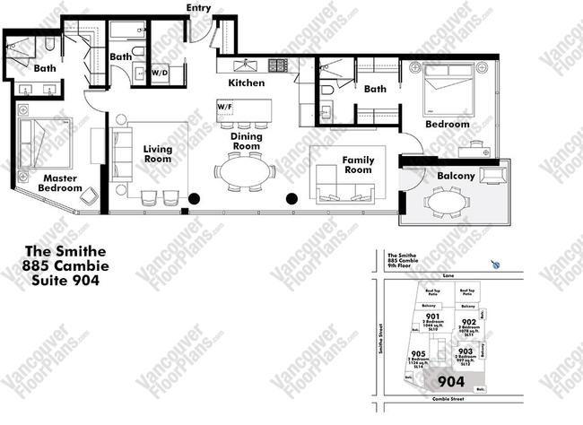 Floor Plan 904 885 Cambie Street