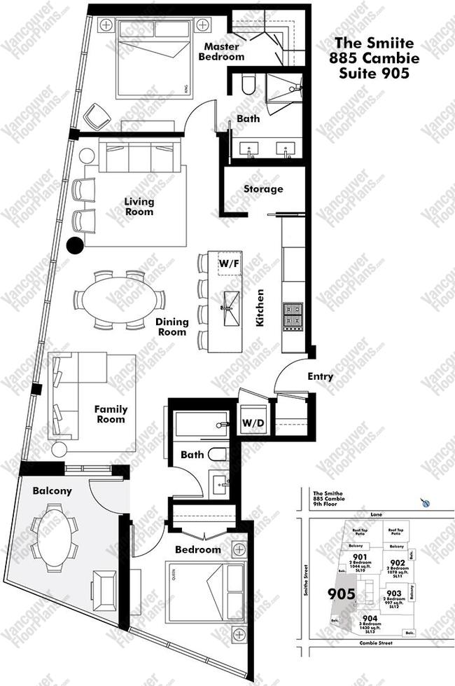 Floor Plan 905 885 Cambie Street