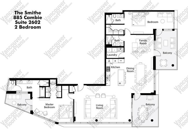 Floor Plan 2602 885 Cambie Street