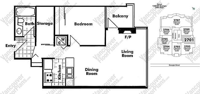 Floor Plan 2701 1239 West Georgia