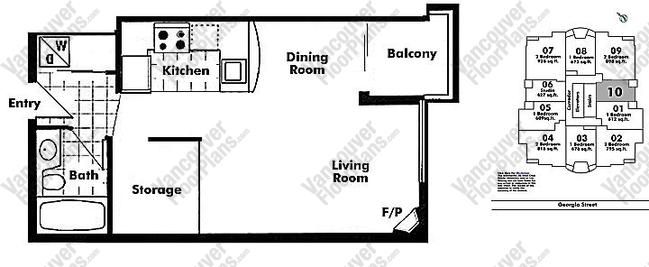 Floor Plan 610 1239 West Georgia