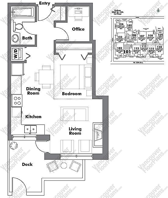 Floor Plan 101 2065 W. 12th Ave.