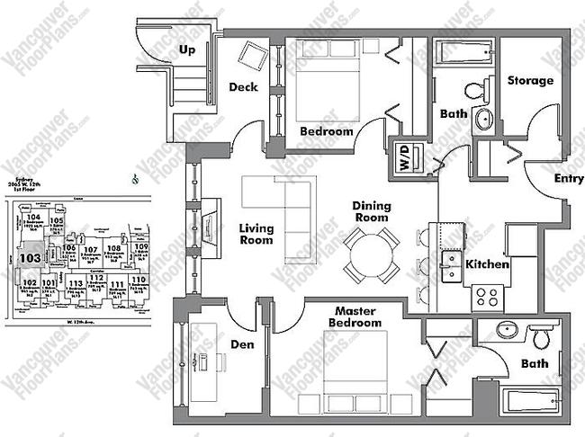 Floor Plan 103 2065 W. 12th Ave.