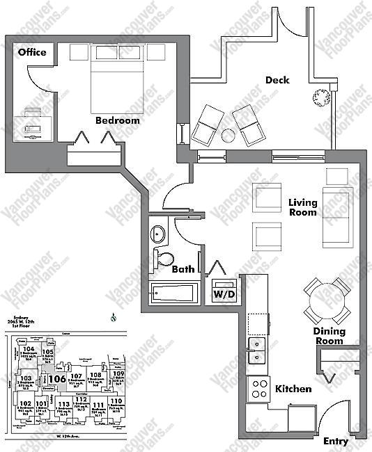 Floor Plan 106 2065 W. 12th Ave.