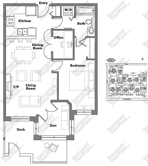 Floor Plan 110 2065 W. 12th Ave.