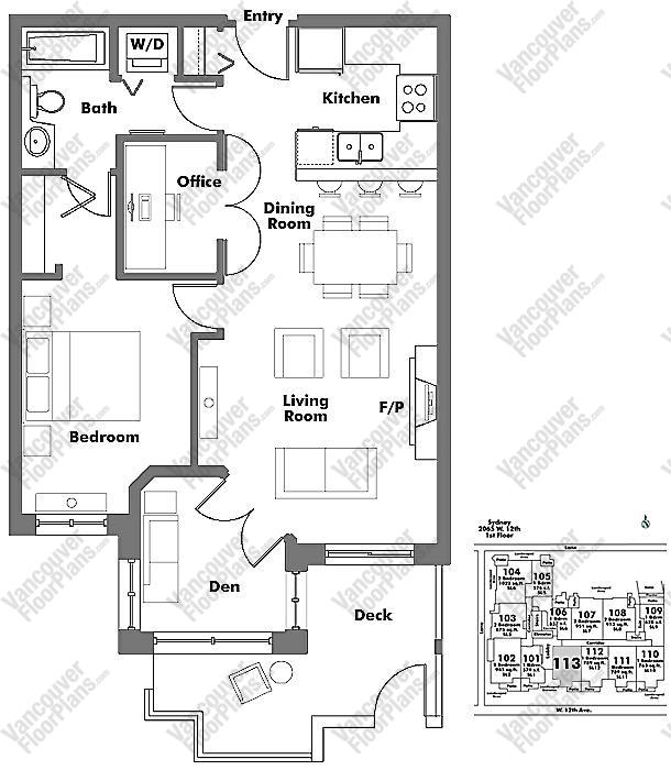 Floor Plan 113 2065 W. 12th Ave.