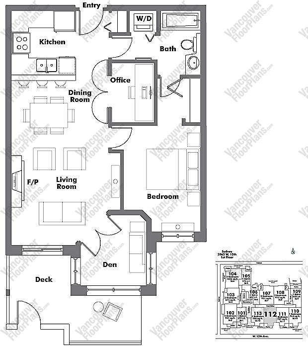 Floor Plan 112 2065 W. 12th Ave.