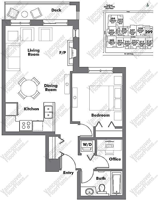 Floor Plan 209 2065 W. 12th Ave.