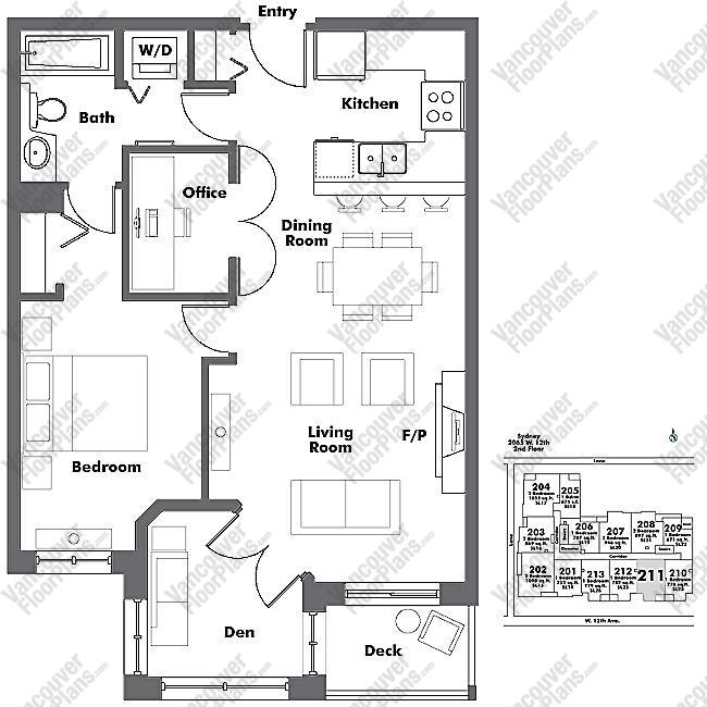 Floor Plan 211 2065 W. 12th Ave.