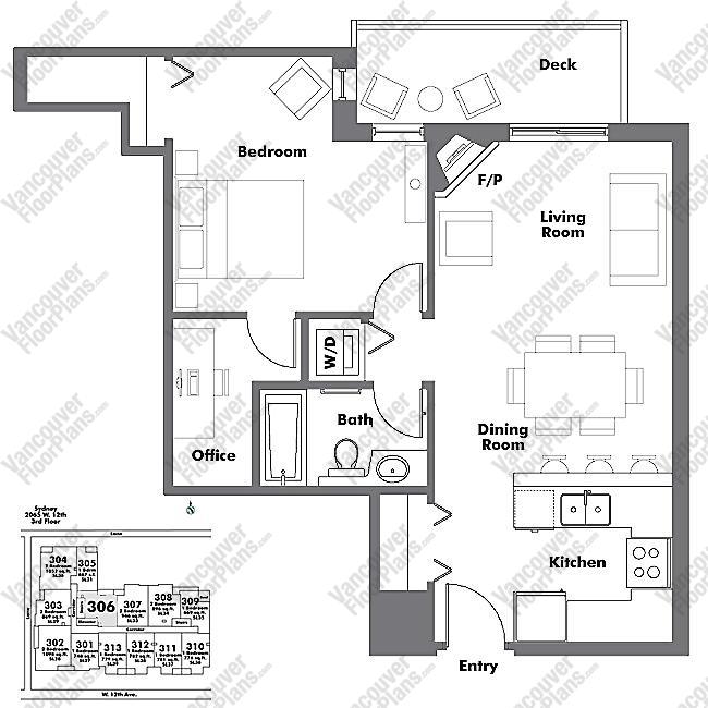 Floor Plan 306 2065 W. 12th Ave.