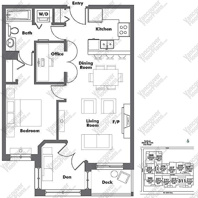 Floor Plan 311 2065 W. 12th Ave.