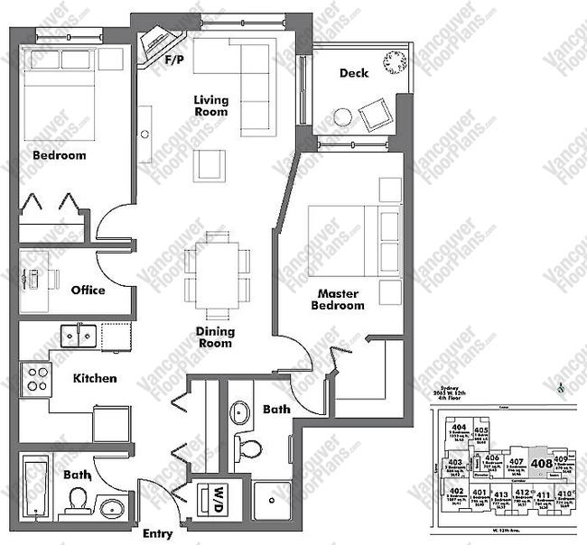 Floor Plan 408 2065 W. 12th Ave.