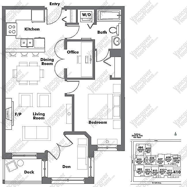 Floor Plan 410 2065 W. 12th Ave.