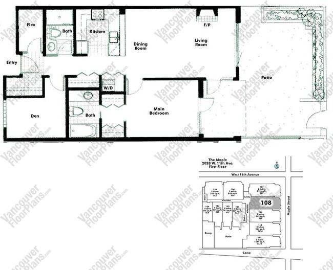Floor Plan 108 2028 W 11th Ave