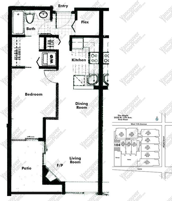 Floor Plan 104 2028 W 11th Ave