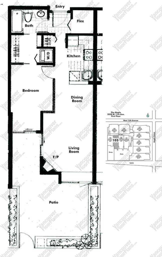 Floor Plan 103 2028 W 11th Ave