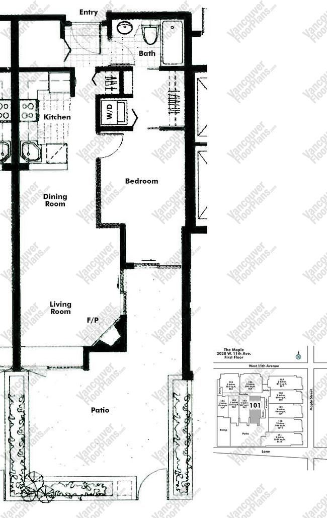 Floor Plan 101 2028 W 11th Ave