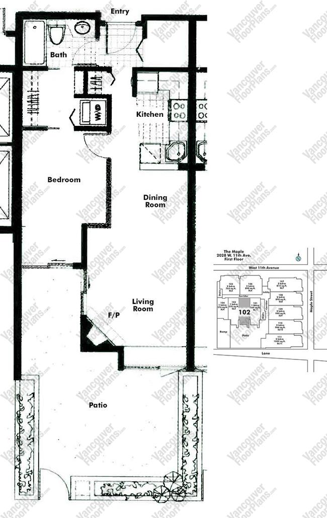 Floor Plan 102 2028 W 11th Ave