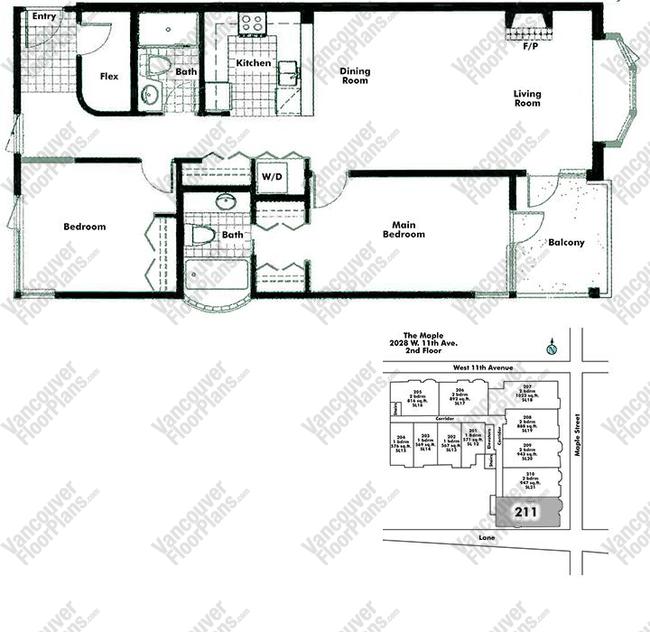 Floor Plan 211 2028 W 11th Ave
