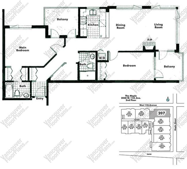 Floor Plan 207 2028 W 11th Ave